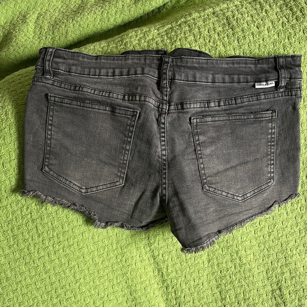Billabong Gray Distressed Denim Shorts - Picture 3 of 6